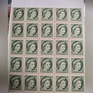 Vintage Canadian Stamps Sheet